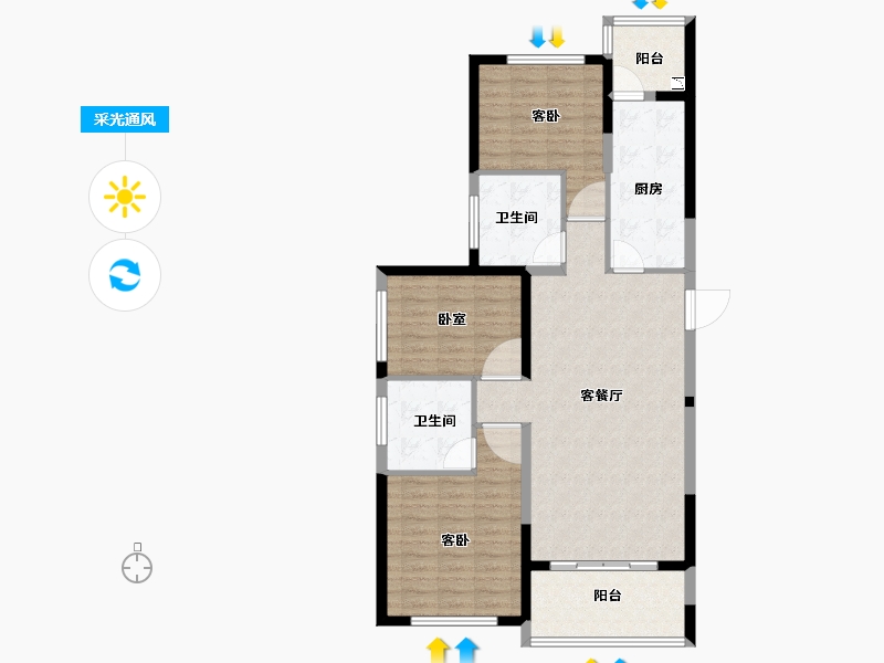 河南省-焦作市-焦作恒大城-101.02-户型库-采光通风