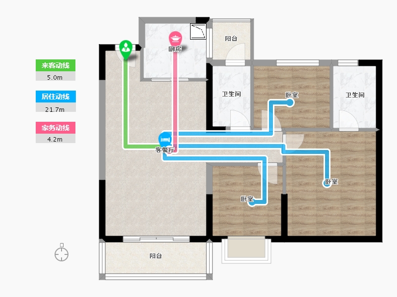 山东省-烟台市-永达福源里-84.00-户型库-动静线