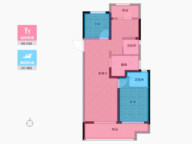 河南省-郑州市-融侨美域-84.00-户型库-动静分区