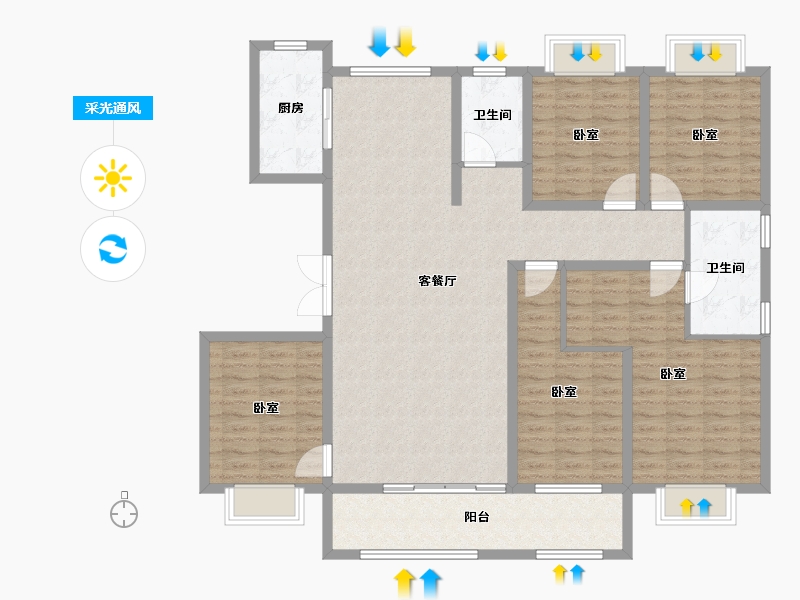 山东省-济宁市-兖州瑞马名门-142.00-户型库-采光通风