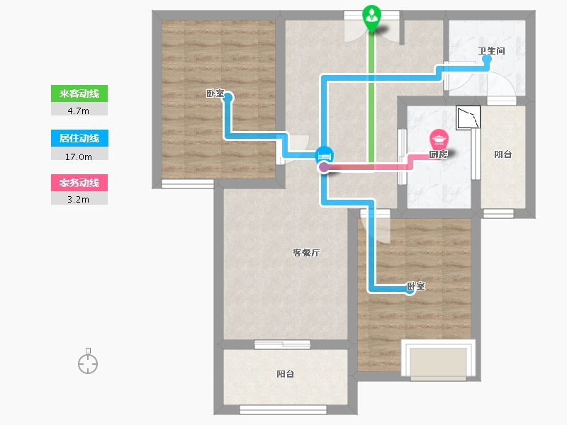 河南省-郑州市-紫檀华都住宅-71.00-户型库-动静线