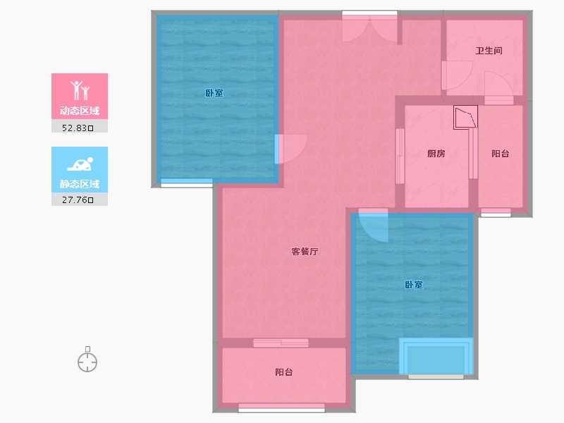 河南省-郑州市-紫檀华都住宅-71.00-户型库-动静分区