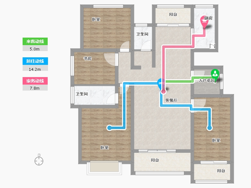 河南省-焦作市-沁阳一号公馆-118.00-户型库-动静线