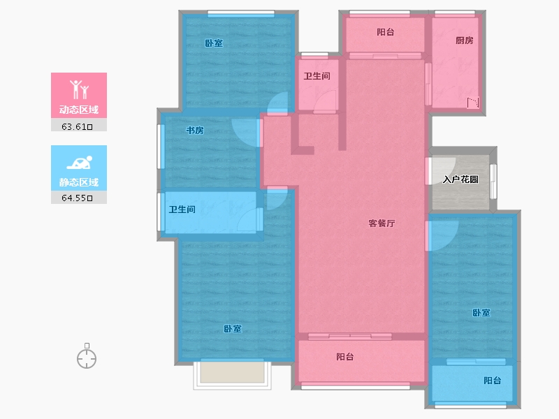 河南省-焦作市-沁阳一号公馆-118.00-户型库-动静分区