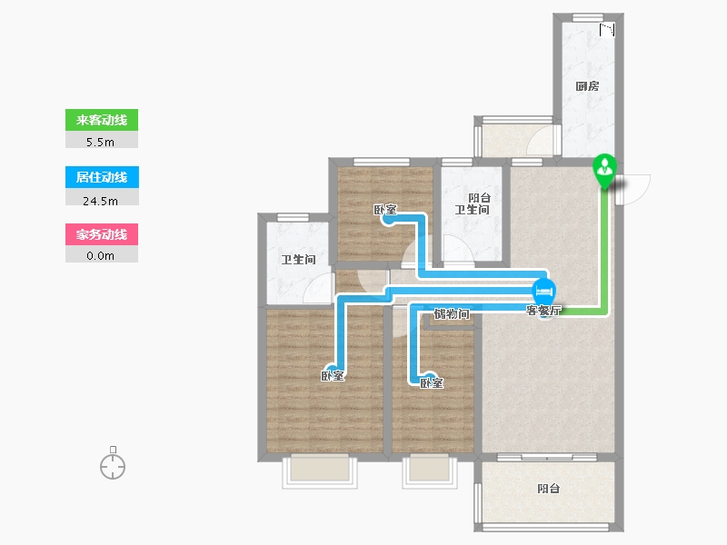 山东省-烟台市-烟台恒大海上帝景-105.71-户型库-动静线