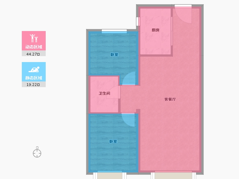 新疆维吾尔自治区-乌鲁木齐市-广汇·御锦城-57.14-户型库-动静分区