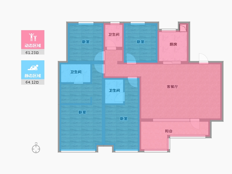 山东省-烟台市-蓝光雍锦锦湖-109.99-户型库-动静分区