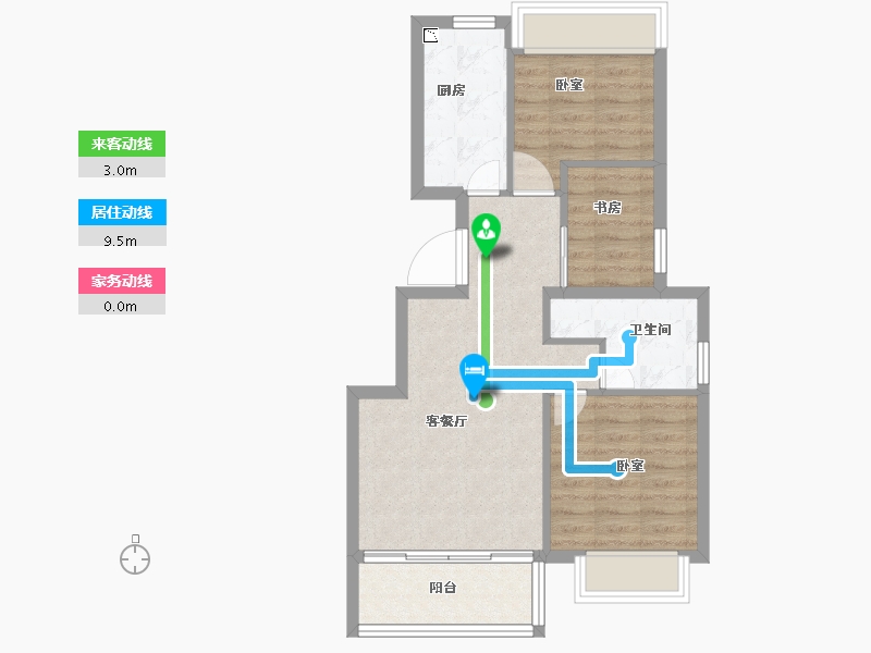 浙江省-绍兴市-新弘尚东府-62.00-户型库-动静线