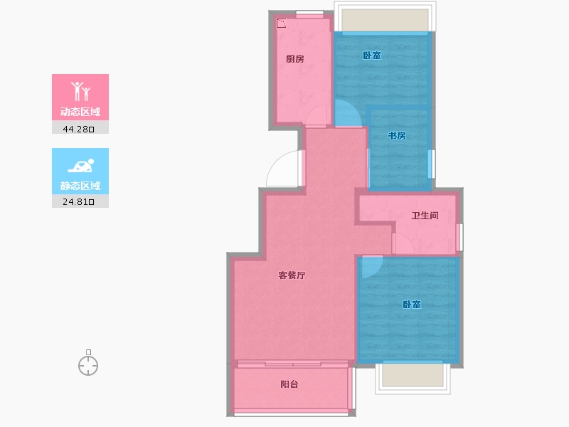 浙江省-绍兴市-新弘尚东府-62.00-户型库-动静分区