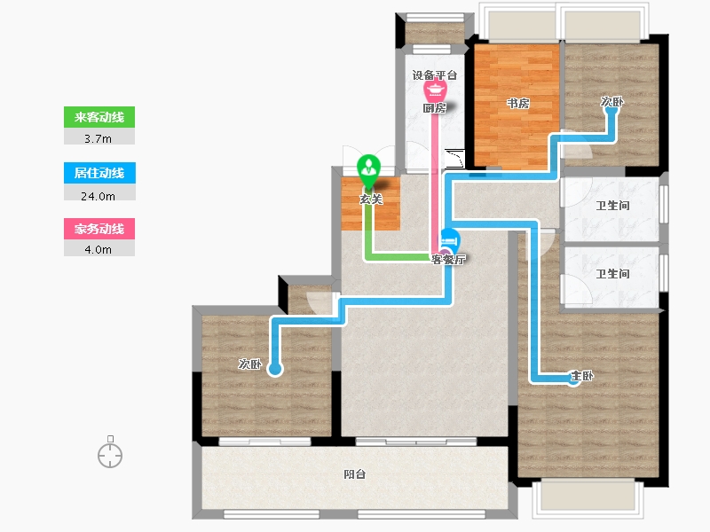 江苏省-常州市-弘阳燕澜风华住宅-108.10-户型库-动静线