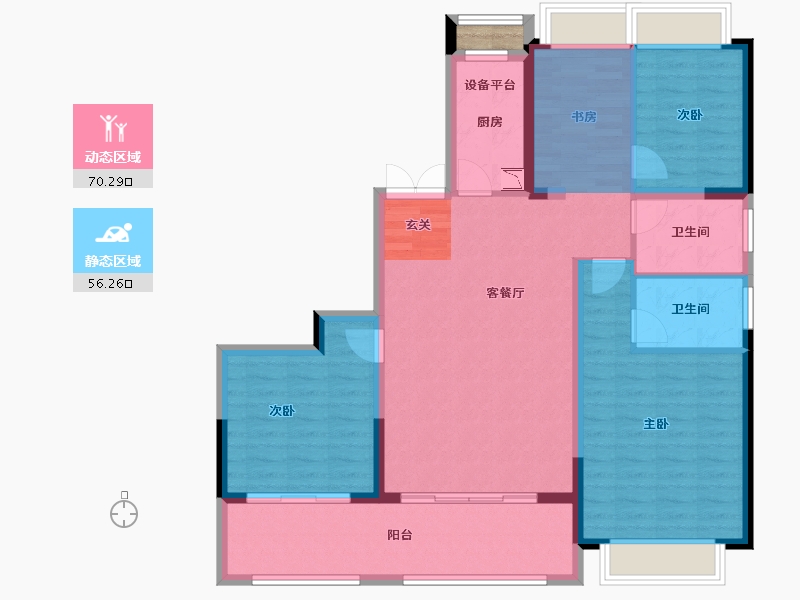 江苏省-常州市-弘阳燕澜风华住宅-108.10-户型库-动静分区