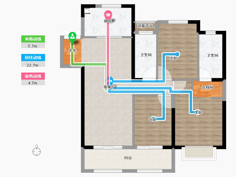 江苏省-常州市-弘阳燕澜风华住宅-101.82-户型库-动静线