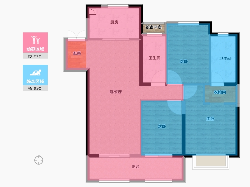 江苏省-常州市-弘阳燕澜风华住宅-101.82-户型库-动静分区