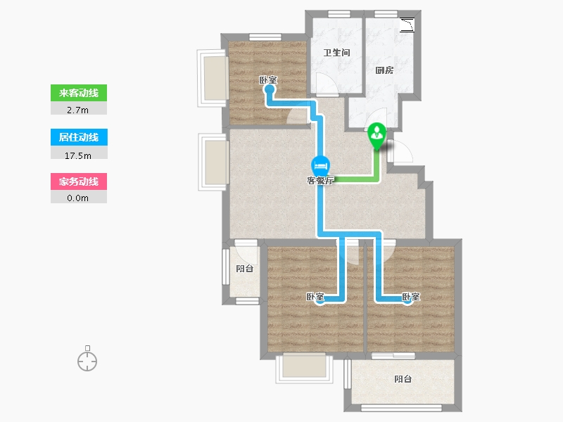 山东省-烟台市-永达福源里-75.47-户型库-动静线