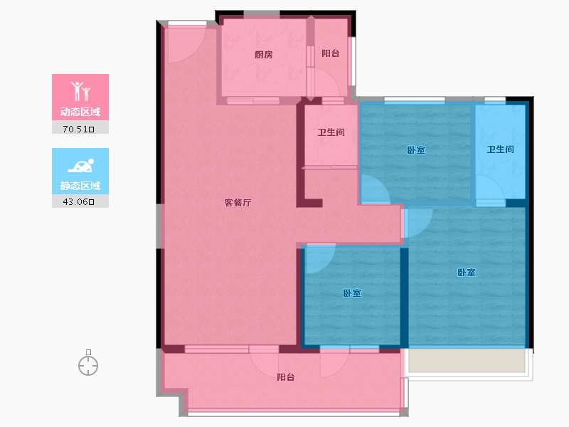 山东省-德州市-碧桂园翡翠首府-102.00-户型库-动静分区