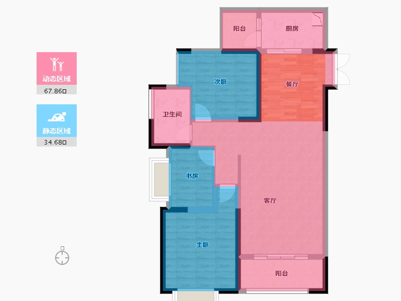 山东省-威海市-财富1号-91.68-户型库-动静分区