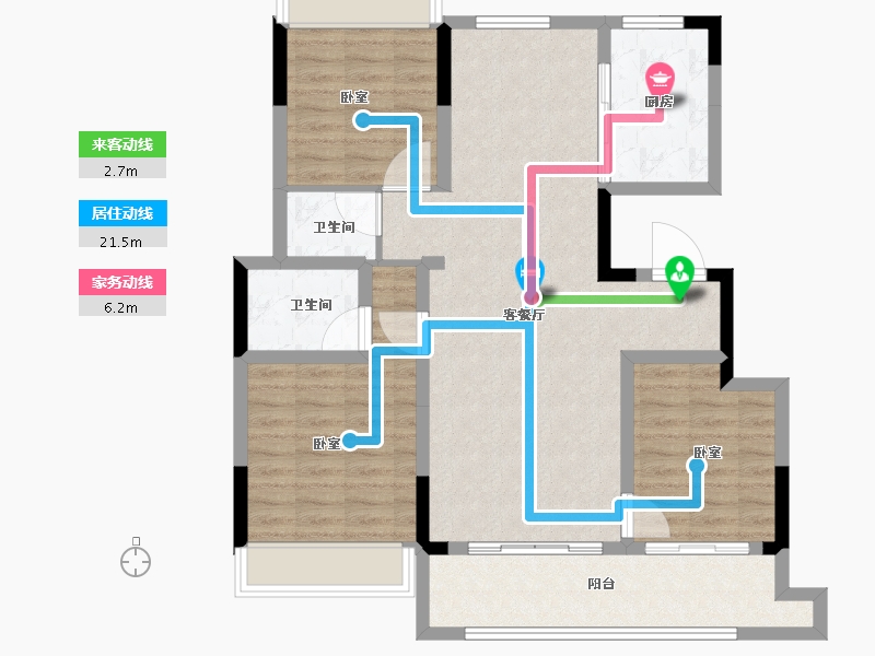 浙江省-嘉兴市-大发德商熙悦花苑-93.00-户型库-动静线