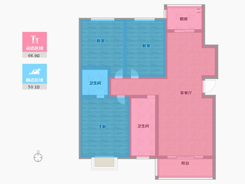 河南省-洛阳市-锦达瑞丰园-103.85-户型库-动静分区