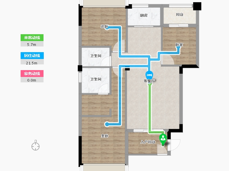 安徽省-宣城市-锦屏盛世城-87.83-户型库-动静线