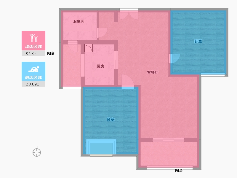 河南省-郑州市-紫檀华都住宅-72.99-户型库-动静分区