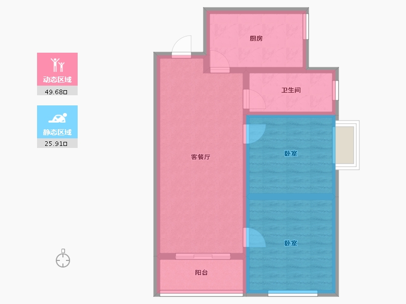 山东省-烟台市-海上明珠-67.11-户型库-动静分区