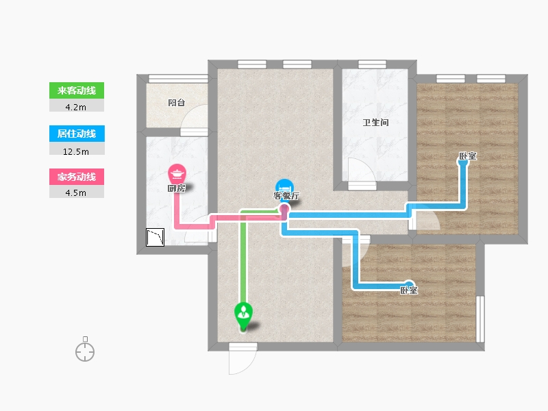 山东省-烟台市-海上明珠-64.56-户型库-动静线