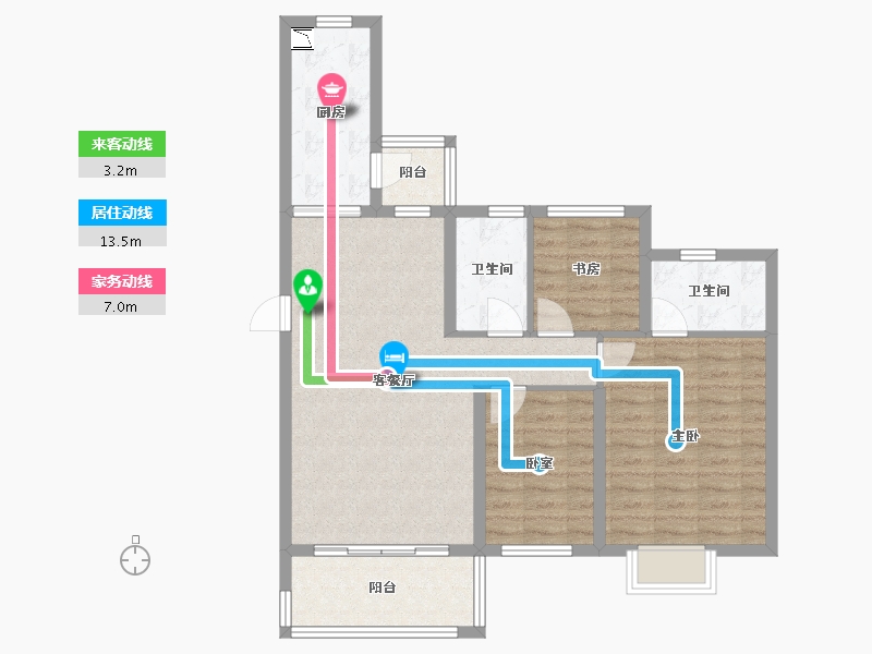 山东省-烟台市-烟台恒大海上帝景-86.24-户型库-动静线