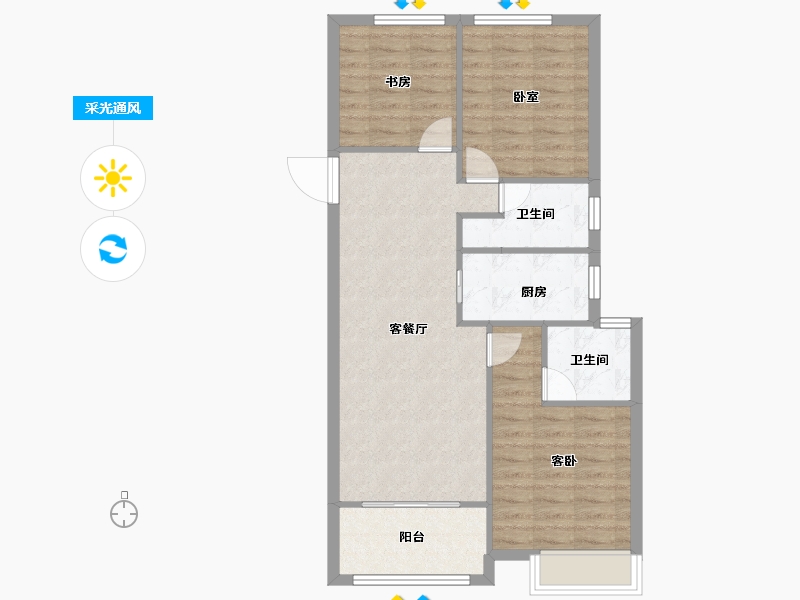 浙江省-嘉兴市-湘溪蘭园-78.79-户型库-采光通风