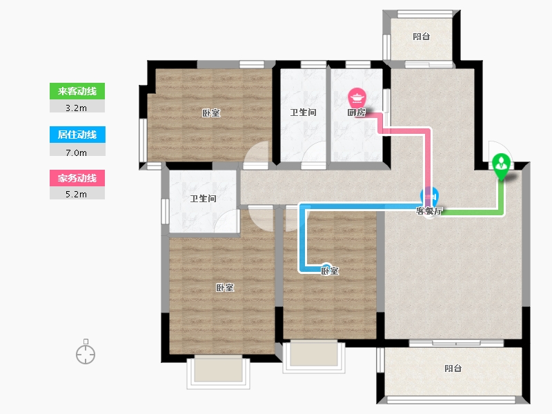 山东省-烟台市-永达福源里-99.55-户型库-动静线