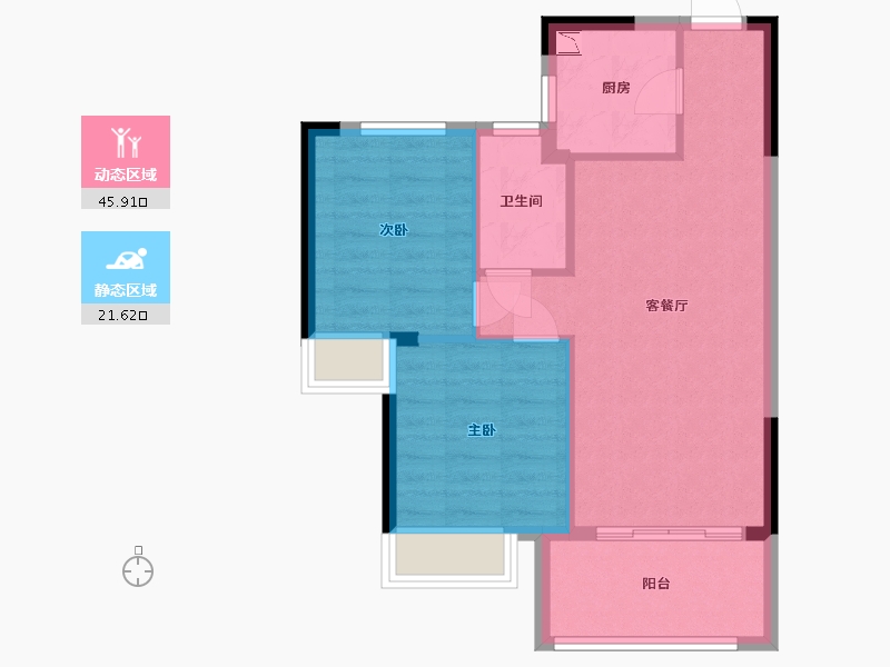 福建省-福州市-中发·海悦天澜-60.85-户型库-动静分区