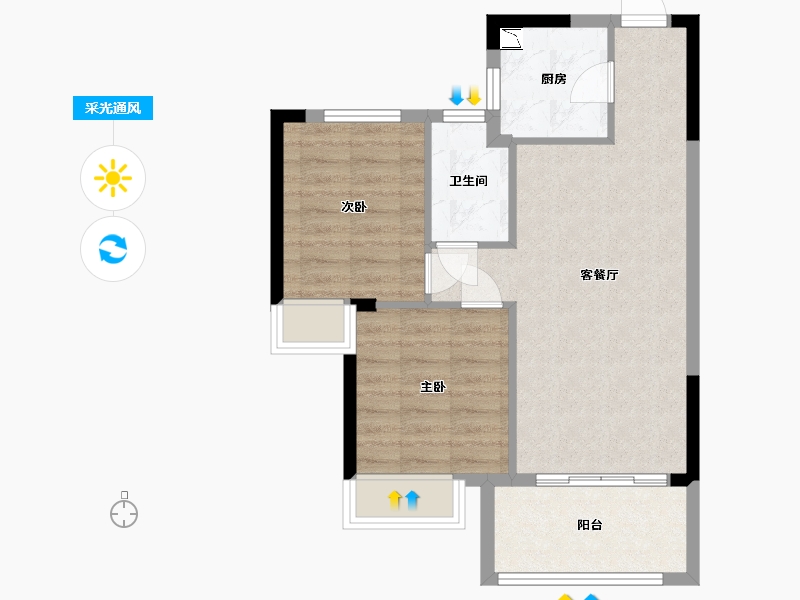 福建省-福州市-中发·海悦天澜-60.85-户型库-采光通风