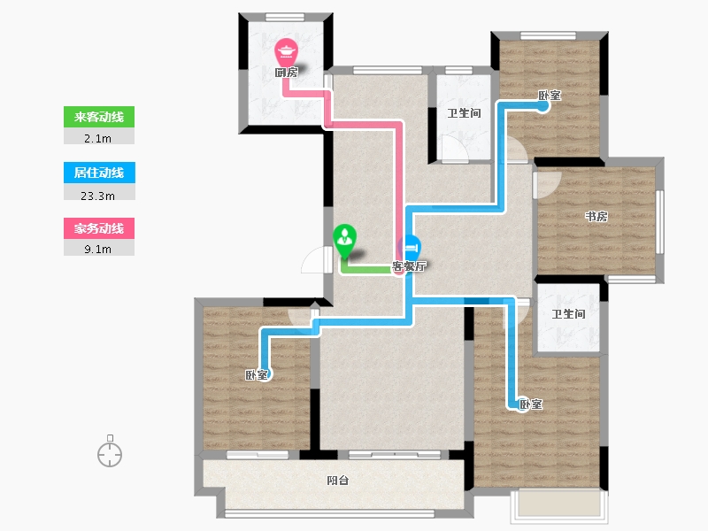 山东省-济宁市-中动长泰蘭园-129.99-户型库-动静线