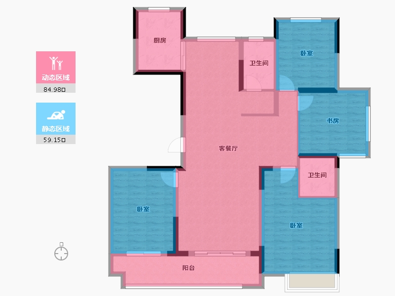 山东省-济宁市-中动长泰蘭园-129.99-户型库-动静分区