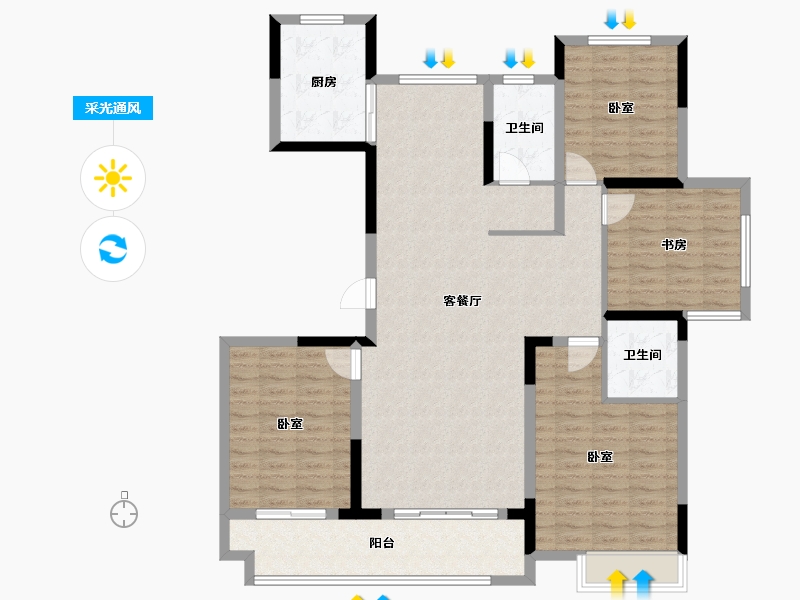 山东省-济宁市-中动长泰蘭园-129.99-户型库-采光通风