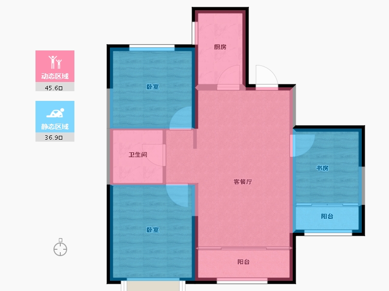 山东省-烟台市-阳光首院-74.22-户型库-动静分区