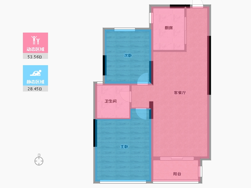 山东省-济南市-泰悦赫府-73.81-户型库-动静分区