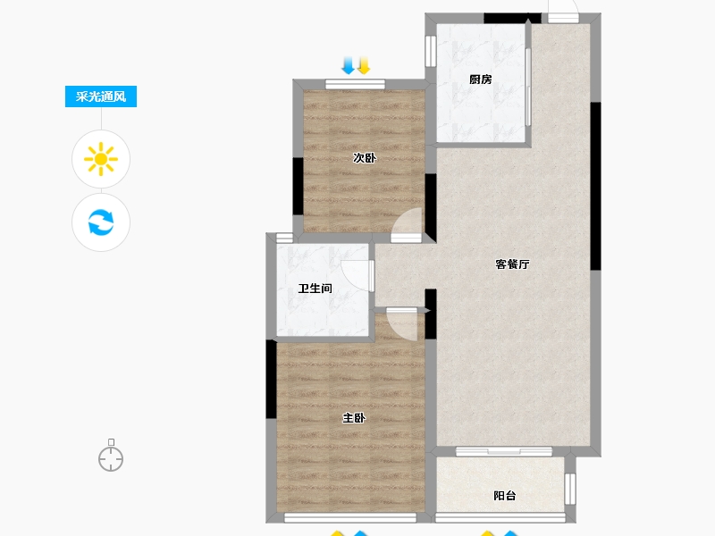 山东省-济南市-泰悦赫府-73.81-户型库-采光通风