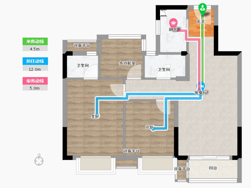 浙江省-台州市-天骄嘉苑-70.85-户型库-动静线