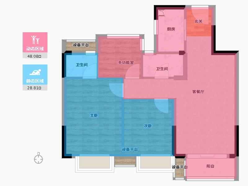 浙江省-台州市-天骄嘉苑-70.85-户型库-动静分区