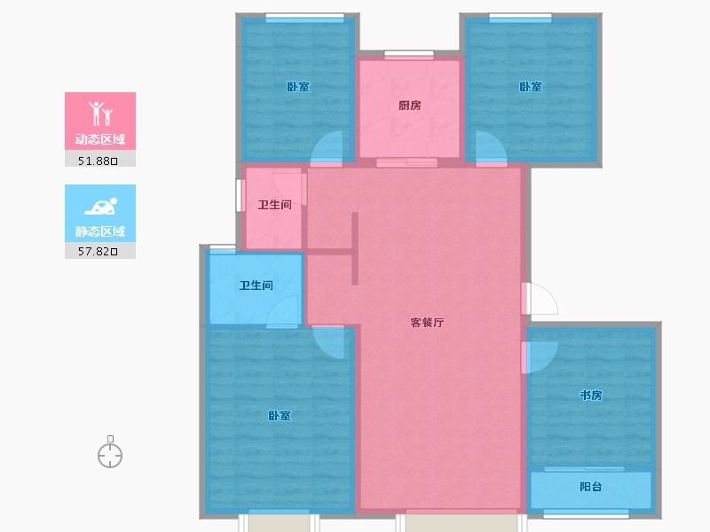 山东省-济宁市-融创滨江壹号-98.54-户型库-动静分区