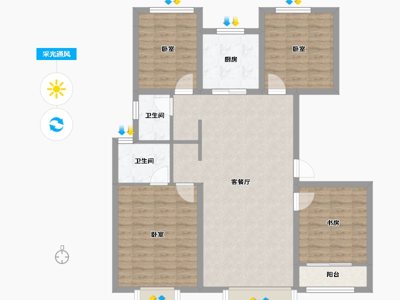 山东省-济宁市-融创滨江壹号-98.54-户型库-采光通风