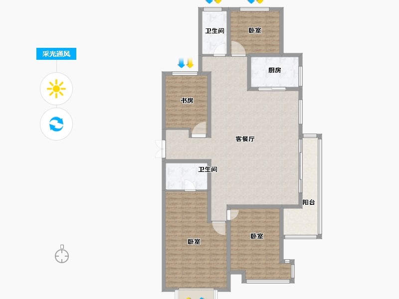 山东省-德州市-华腾御城•澜湾-158.00-户型库-采光通风