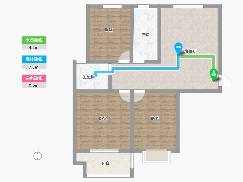 河南省-新乡市-开元新城-89.00-户型库-动静线