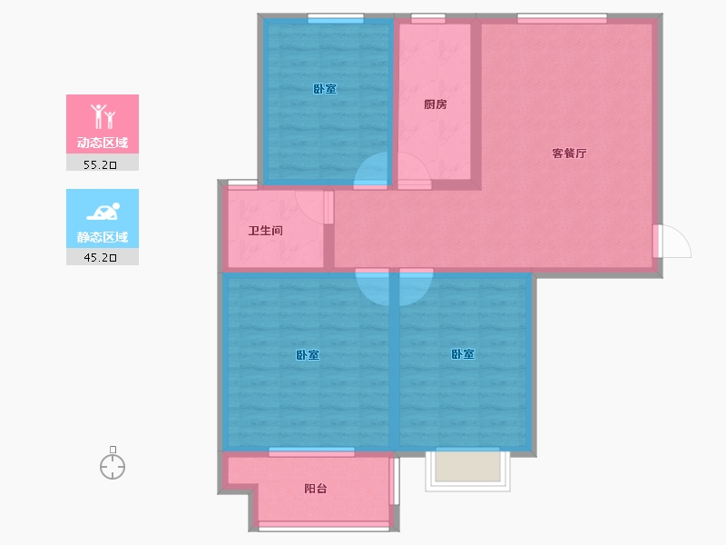 河南省-新乡市-开元新城-89.00-户型库-动静分区