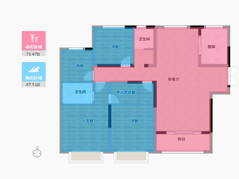 山东省-济南市-泰悦赫府-127.16-户型库-动静分区