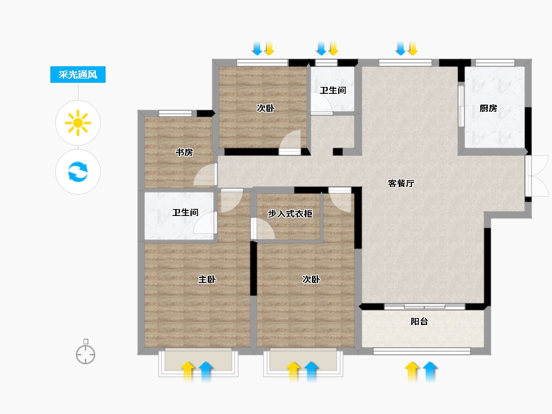 山东省-济南市-泰悦赫府-127.16-户型库-采光通风