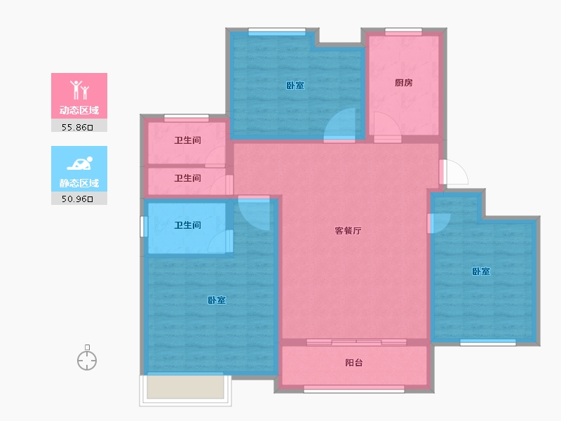 山东省-德州市-德成名郡-95.07-户型库-动静分区