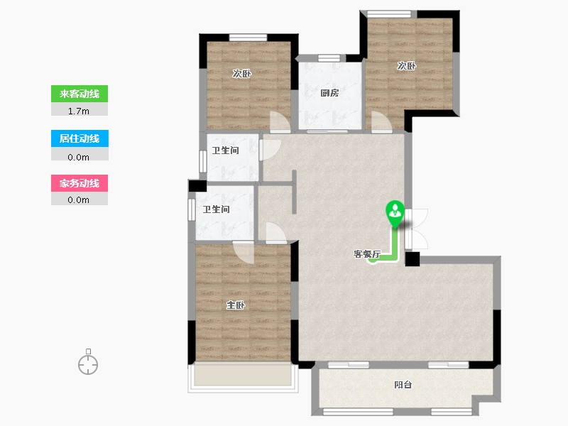 安徽省-蚌埠市-新威·龙门壹品-98.40-户型库-动静线