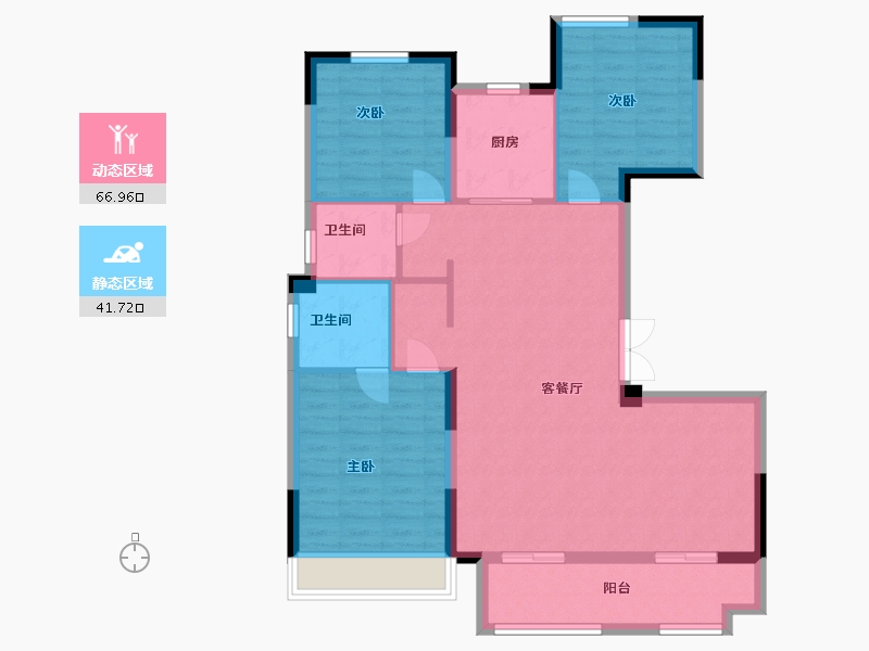 安徽省-蚌埠市-新威·龙门壹品-98.40-户型库-动静分区