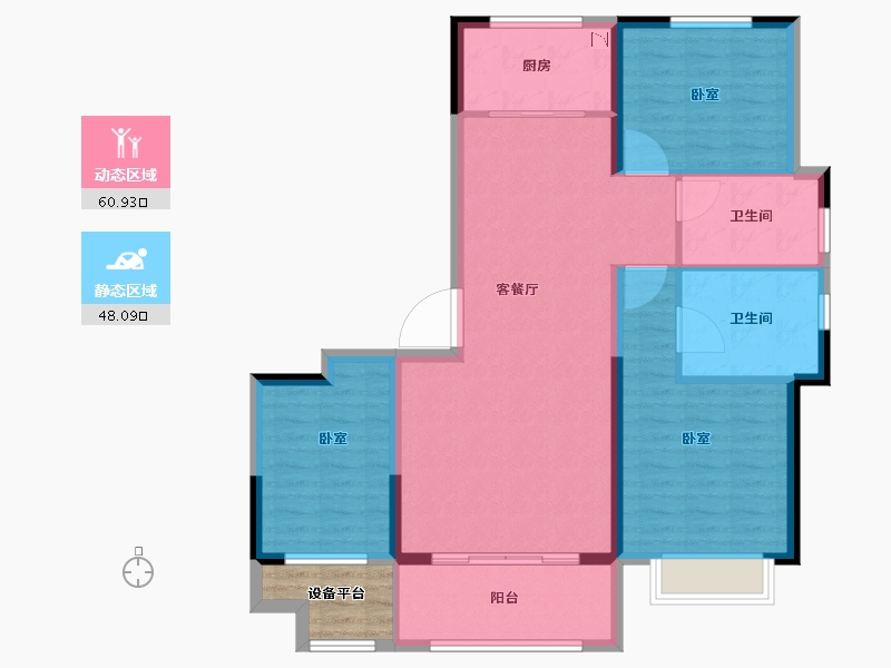 河南省-安阳市-建业凤凰城北岸-102.00-户型库-动静分区